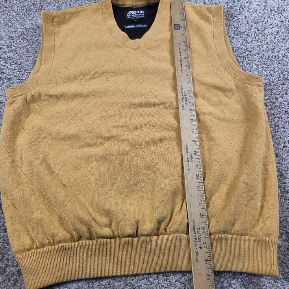 Mizuno WindLite Windbreaker Vest Mens Large Yellow V Neck Pullover - Picture 5 of 8